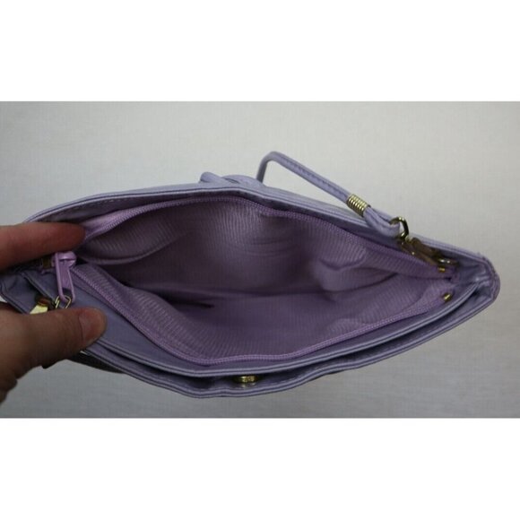 VINTAGE 80s 90s LIGHT PURPLE LAVENDER FAUX LEATHER PURSE - BAG BAZAAR - Picture 8 of 13